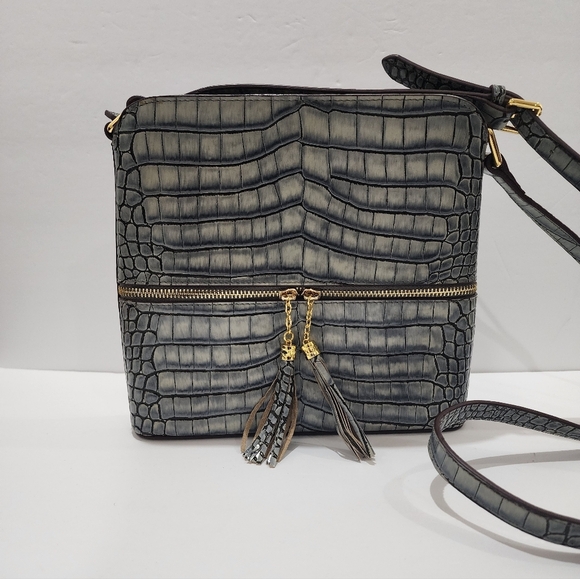 Ainifeel Handbags - Ainifeel Croc Embossed Crossbody Bag